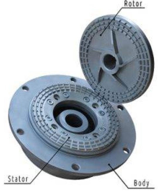 rotor and stator for bitumen colloid mill