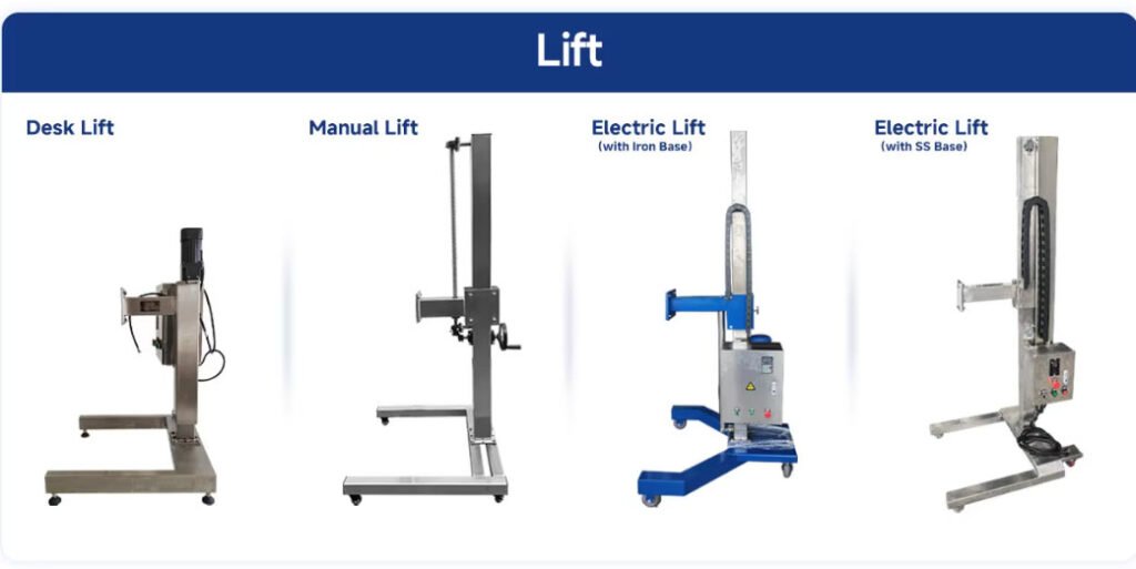 different lift for batch mixer
